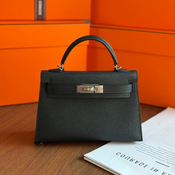 【エルメス HERMES】ミニケリー2 ブラック (89) エプソン シルバー金具 （100％手縫）